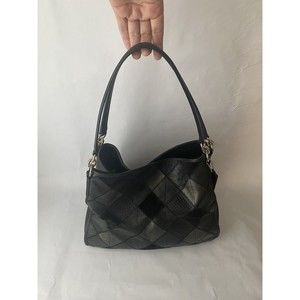 COACH Phoebe Shoulder Bag / Handbag in Patchwork Leather Black F55535